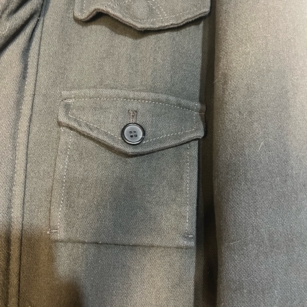 Grey Wool/Cashmere and Rabbit Fur Utility Jacket London Women’s Medium - Picture 6 of 13